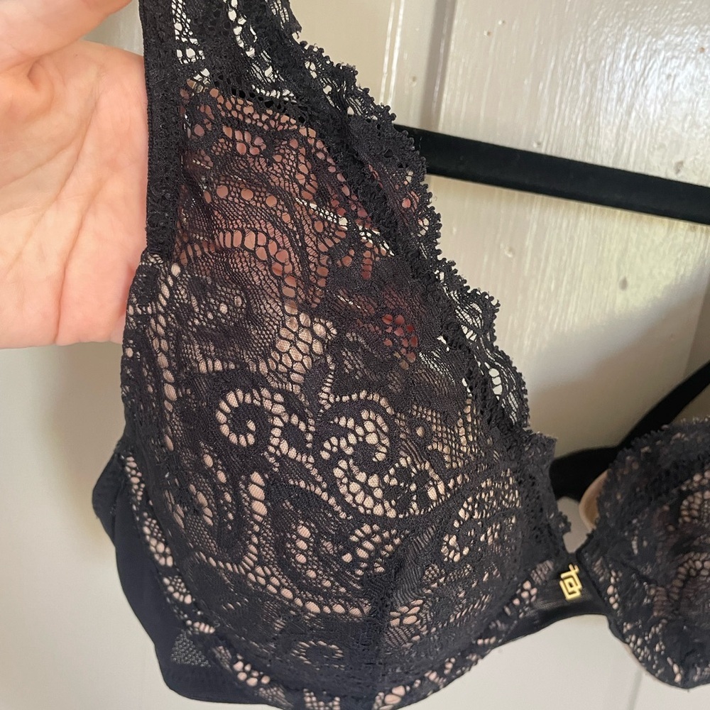 ThirdLove Black Lace Plunge Bra Sexy Cute Adjustable Straps Full Coverage NWOT - Picture 6 of 12